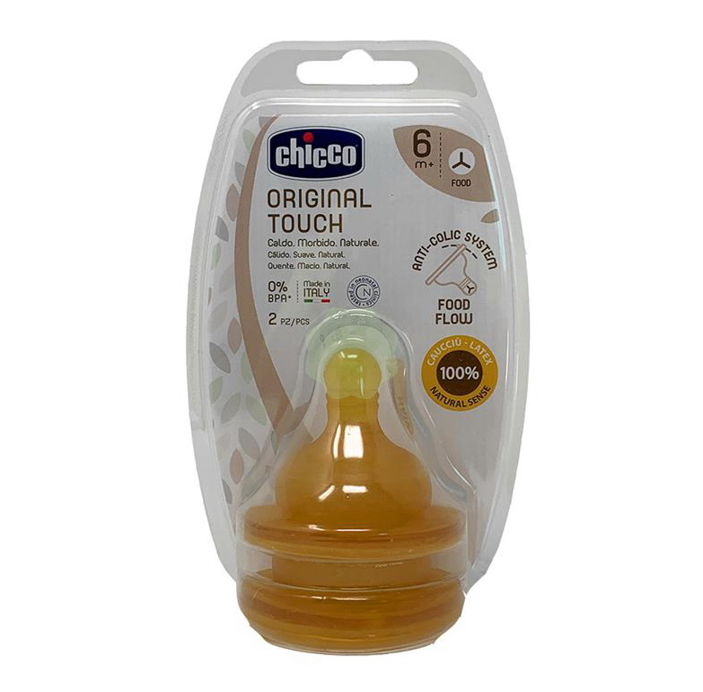 Tetina fiziologica Chicco Original Touch, cauciuc, hrana groasa, 2buc, 6luni+ 2buc imagine noua responsabilitatesociala.ro