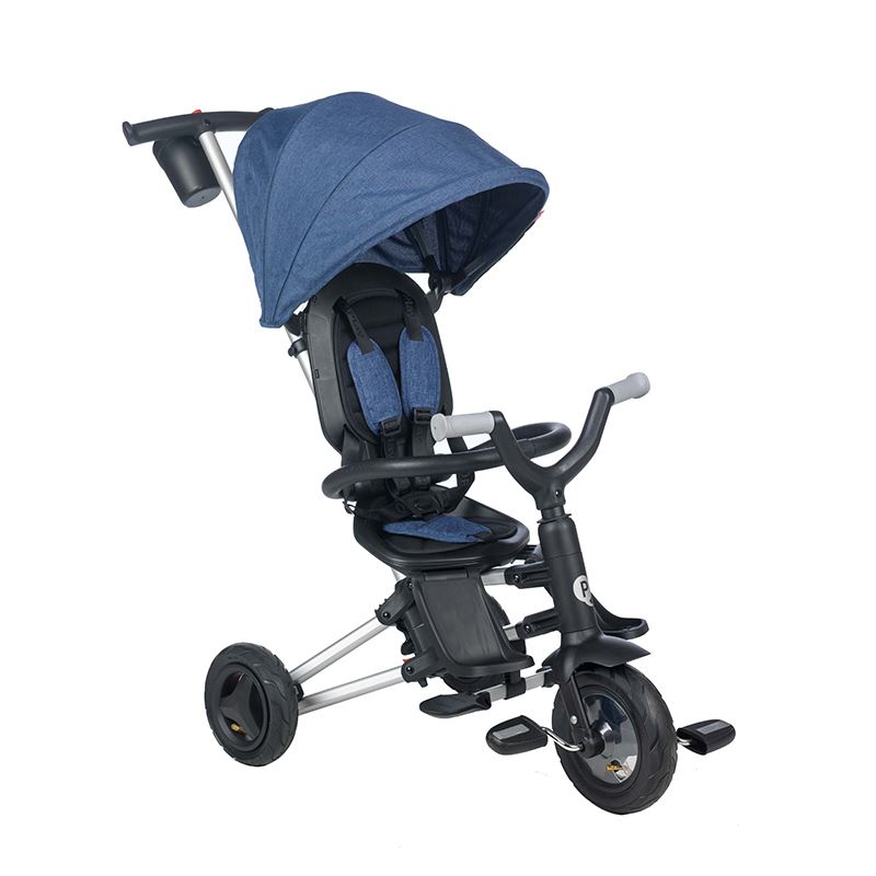 Tricicleta copii multifunctionala QPlay Nova Air, albastru inchis, 6luni-3ani 6luni-3ani