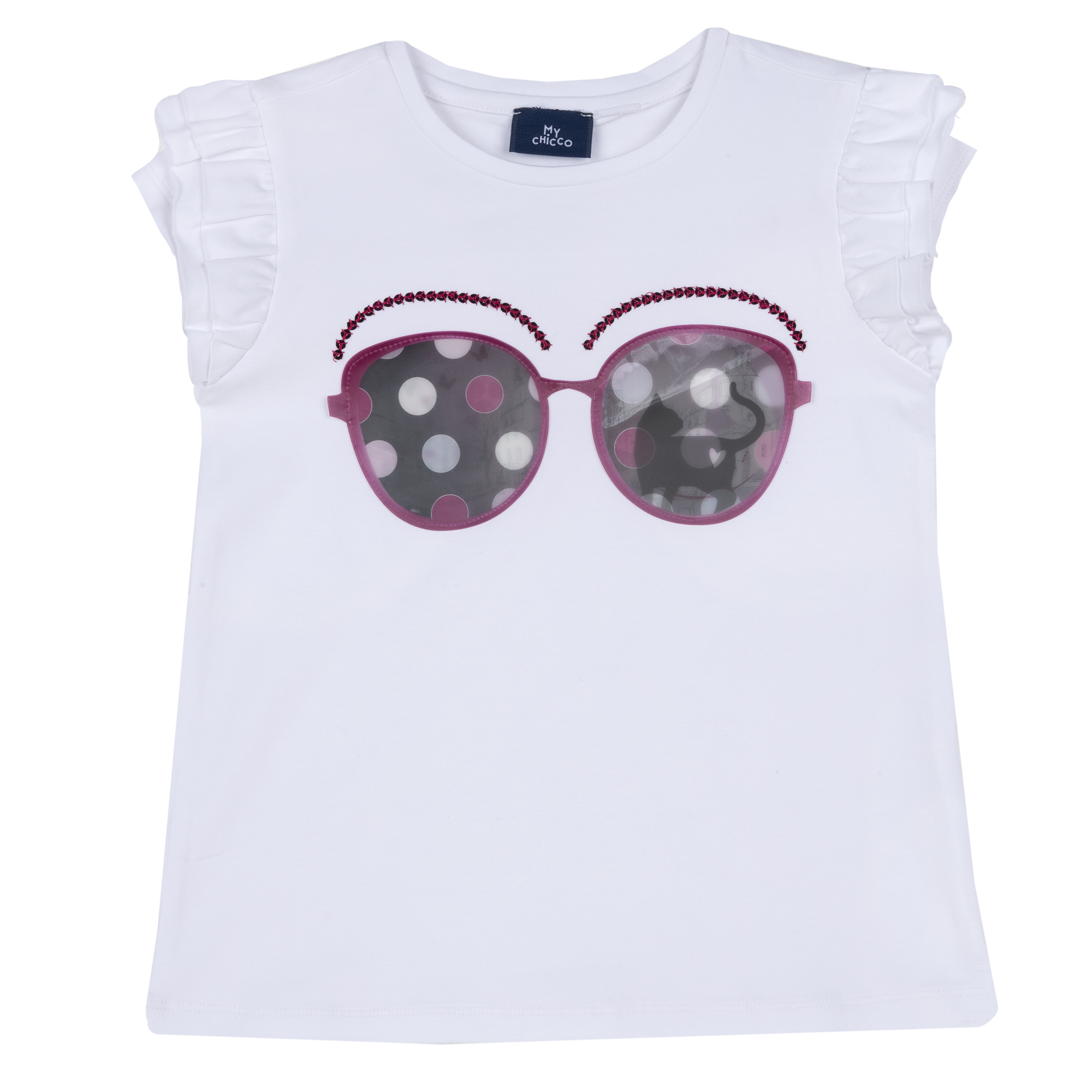 Tricou copii chicco, alb cu model, 67724