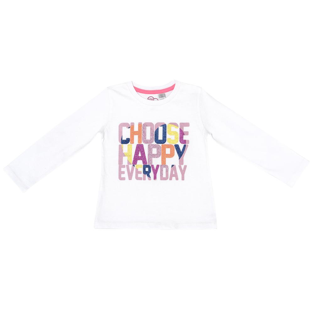 Tricou copii Chicco, fetite, alb happy, 61893