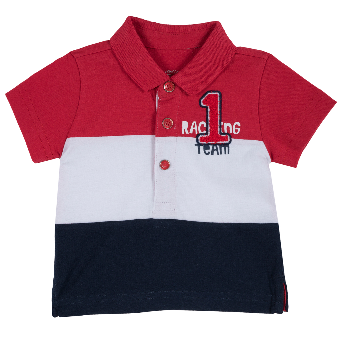 Tricou copii Chicco NR1, maneca scurta, tip Polo, rosu, 33486