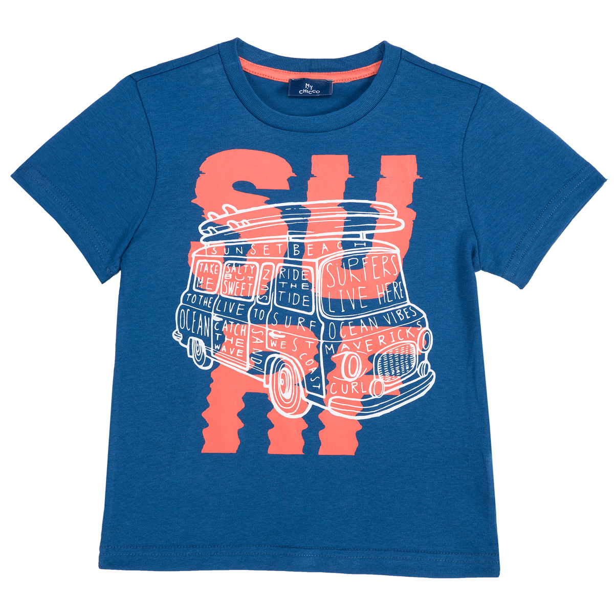 Tricou copii chicco surf, maneca scurta, albastru deschis, 06712