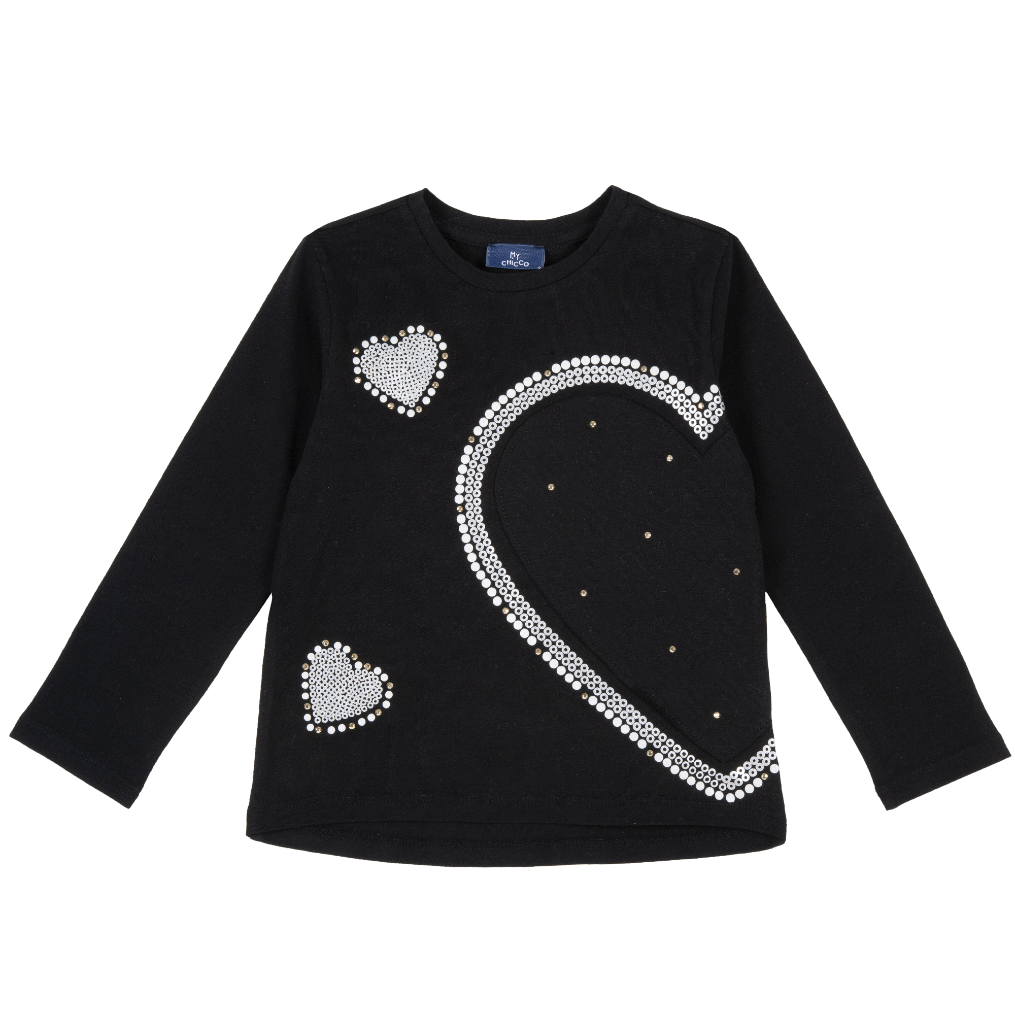 Bluza copii Chicco, negru cu elemente decorative, 06336 06336 imagine noua responsabilitatesociala.ro