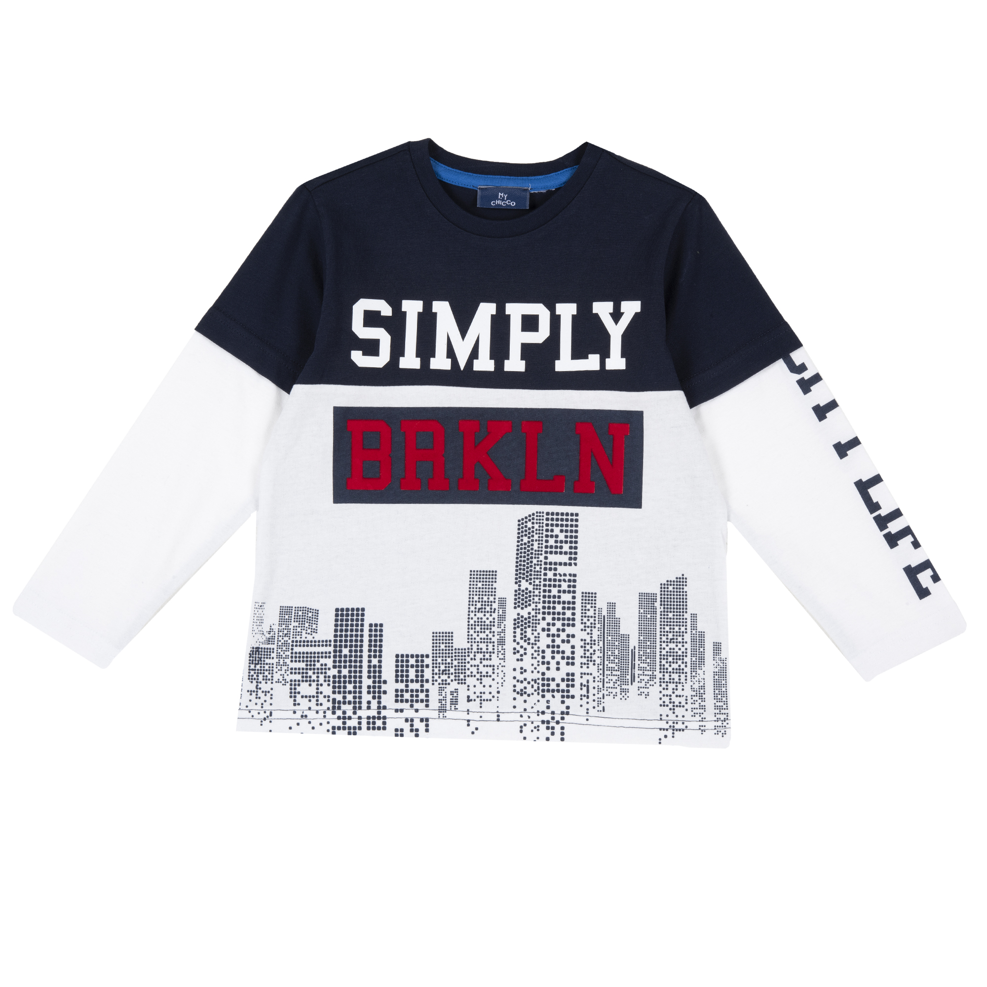 Bluza copii chicco, albastru cu imprimeu, 61669