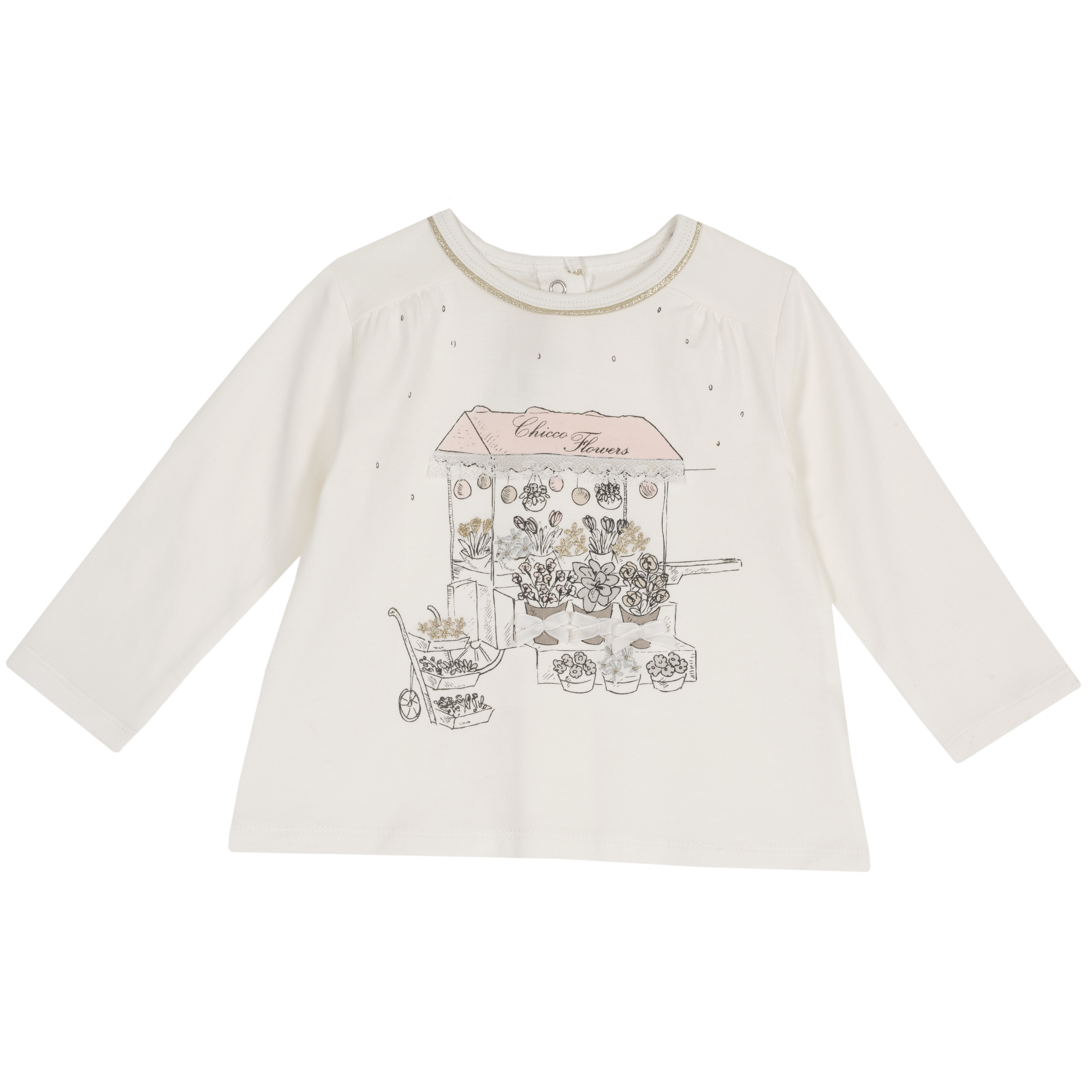 Tricou copii chicco, maneca lunga, bej, 06807