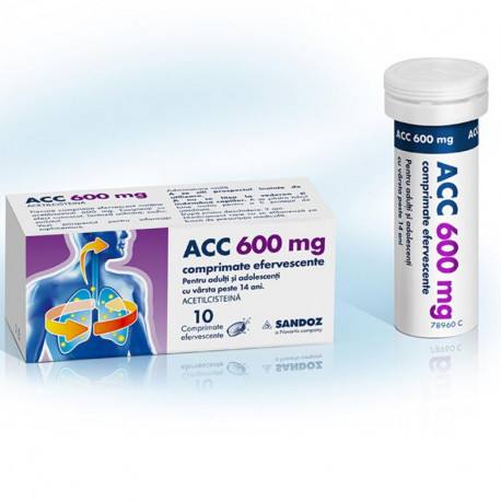 Tuse productivă - ACC 600 mg tub * 10 comprimate efervescente, clinicafarm.ro