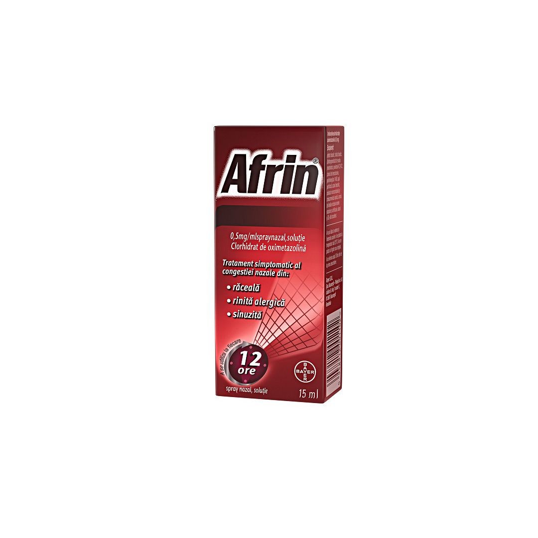 Decongestionant nazal - Afrin decongestionat 0,5 mg/ml spray nazal * 15ml, clinicafarm.ro