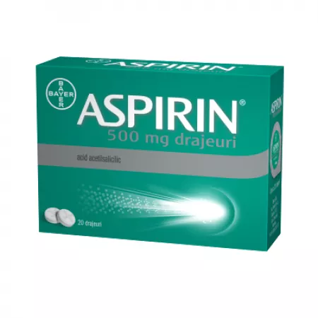 Analgezice - ASPIRIN 500 mg *20 drajeuri, clinicafarm.ro