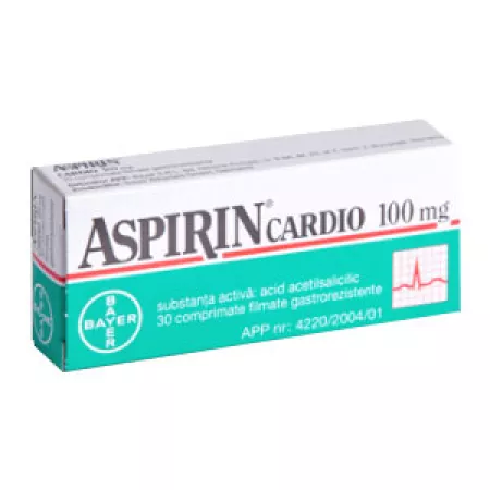 Probleme circulatorii - Aspirin Cardio 100 mg * 28 comprimate gastrorezistente, clinicafarm.ro