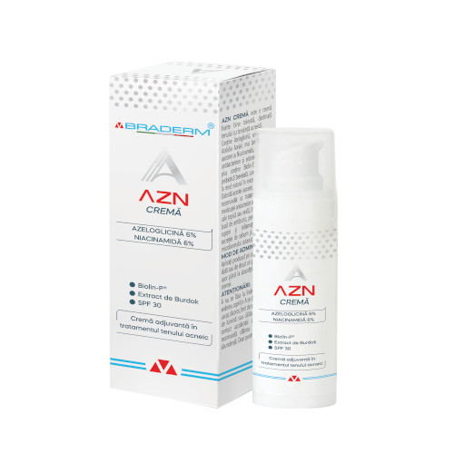 Îngrijirea pielii - AZN crema antiacnee si rozacee * 30 ml   , clinicafarm.ro
