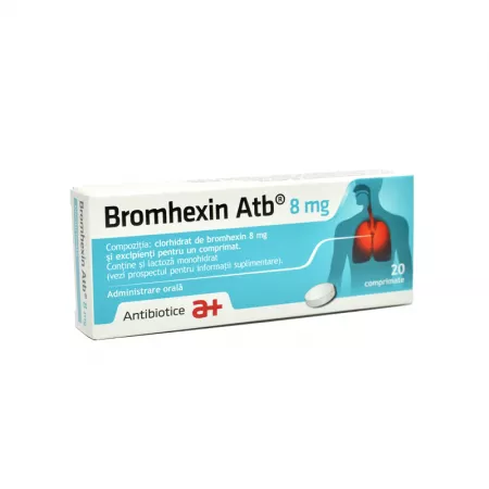 Tuse productivă - Bromhexin 8 mg * 20 comprimate, clinicafarm.ro