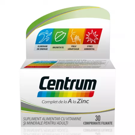 Vitamine și minerale - Centrum complet A-Z * 30 comprimate, clinicafarm.ro