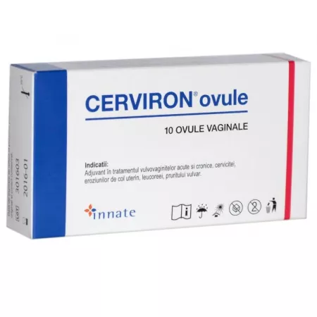 Îngrijire intimă și hemoroizi - Cerviron * 10 ovule, clinicafarm.ro