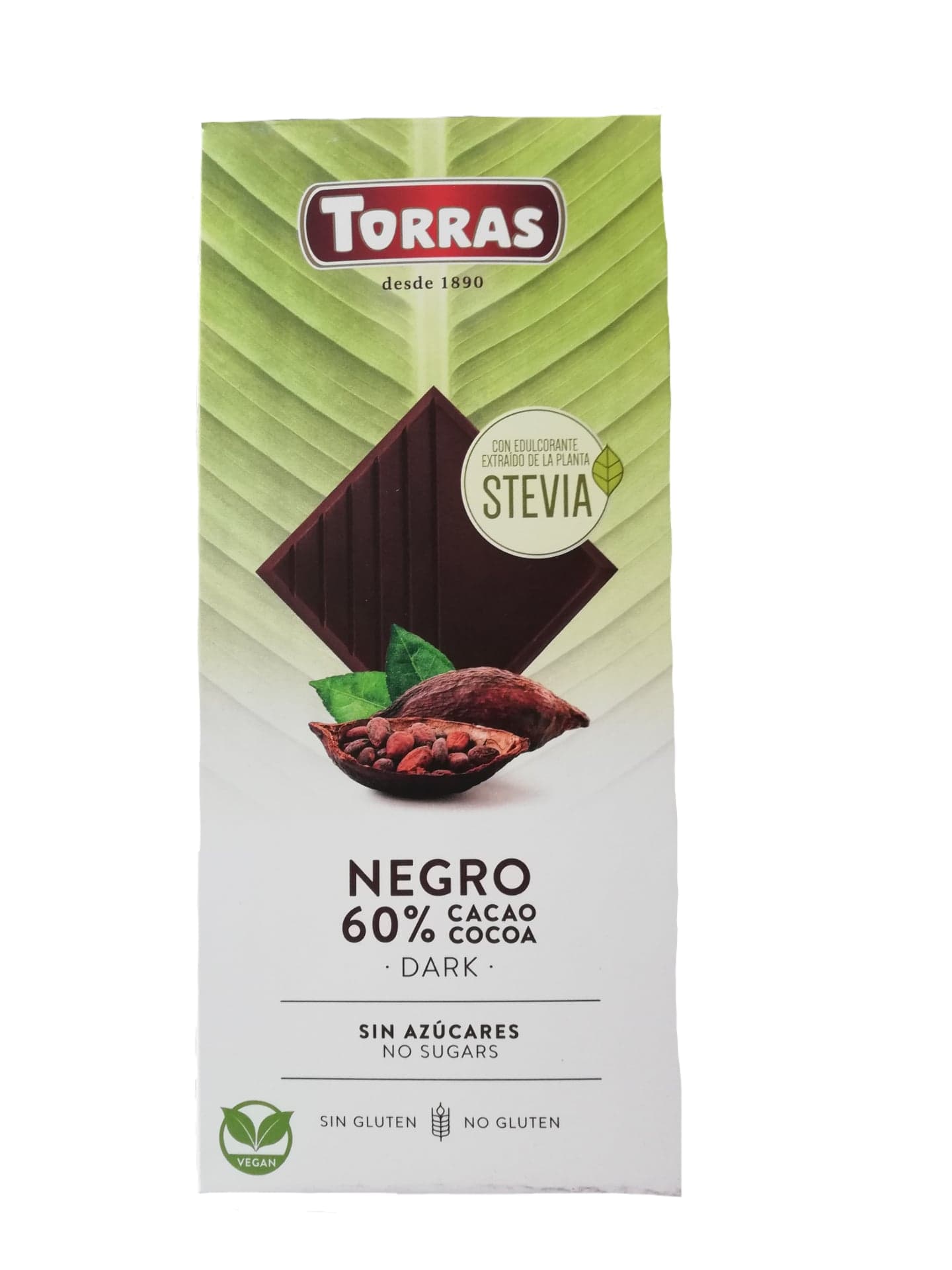Dietă și sport - Ciocolată neagră Torras cu 60% cacao Stevia * 100 g, clinicafarm.ro