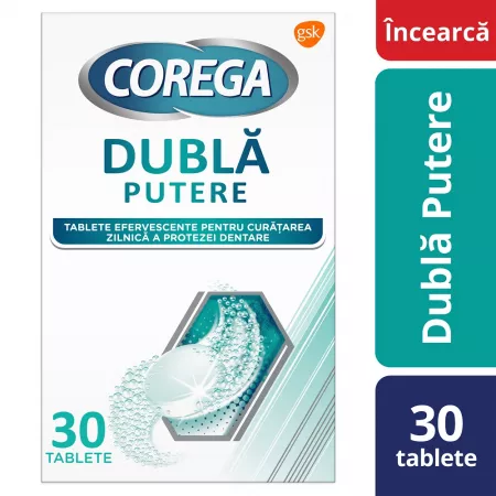 Dispozitive medicale - Tablete efervescente Corega dublă putere * 30 tablete, clinicafarm.ro
