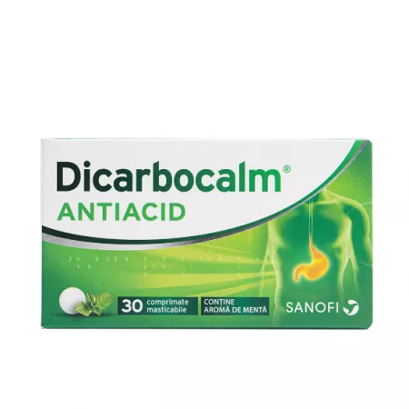 Antiacide (arsuri stomac) - Dicarbocalm * 30 comprimate masticabile, clinicafarm.ro