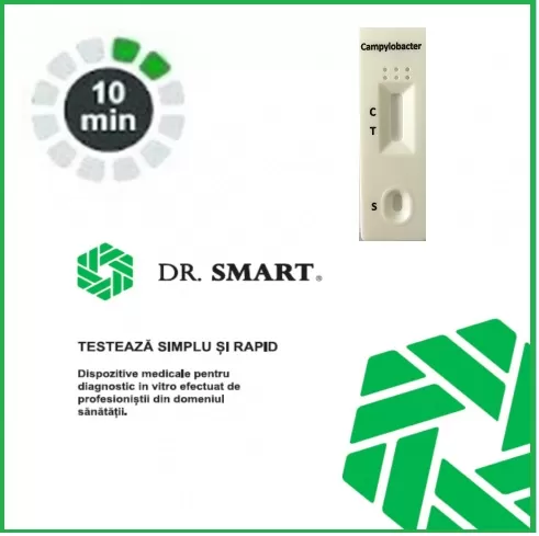 Dispozitive medicale - Dr. Smart test rapid Campylobacter caseta (materii fecale) kit * 10 bucăti, clinicafarm.ro