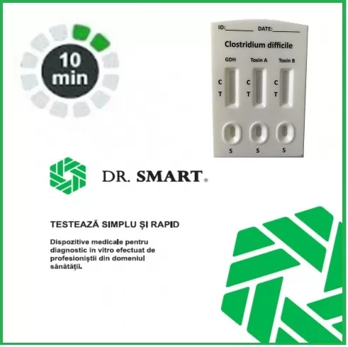 Dispozitive medicale - Test rapid combo Clostridium difficile GDH + Toxina A+ Toxina B caseta (materii fecale) kit * 10 bucăți
, clinicafarm.ro