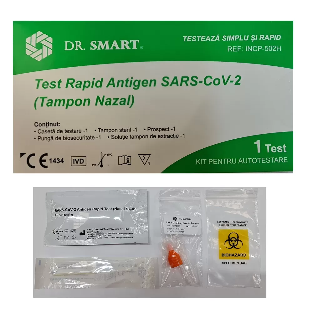 Dispozitive medicale - Dr. Smart test rapid Sars-cov 2 antigen (tampon nazal) * 1 bucată, clinicafarm.ro