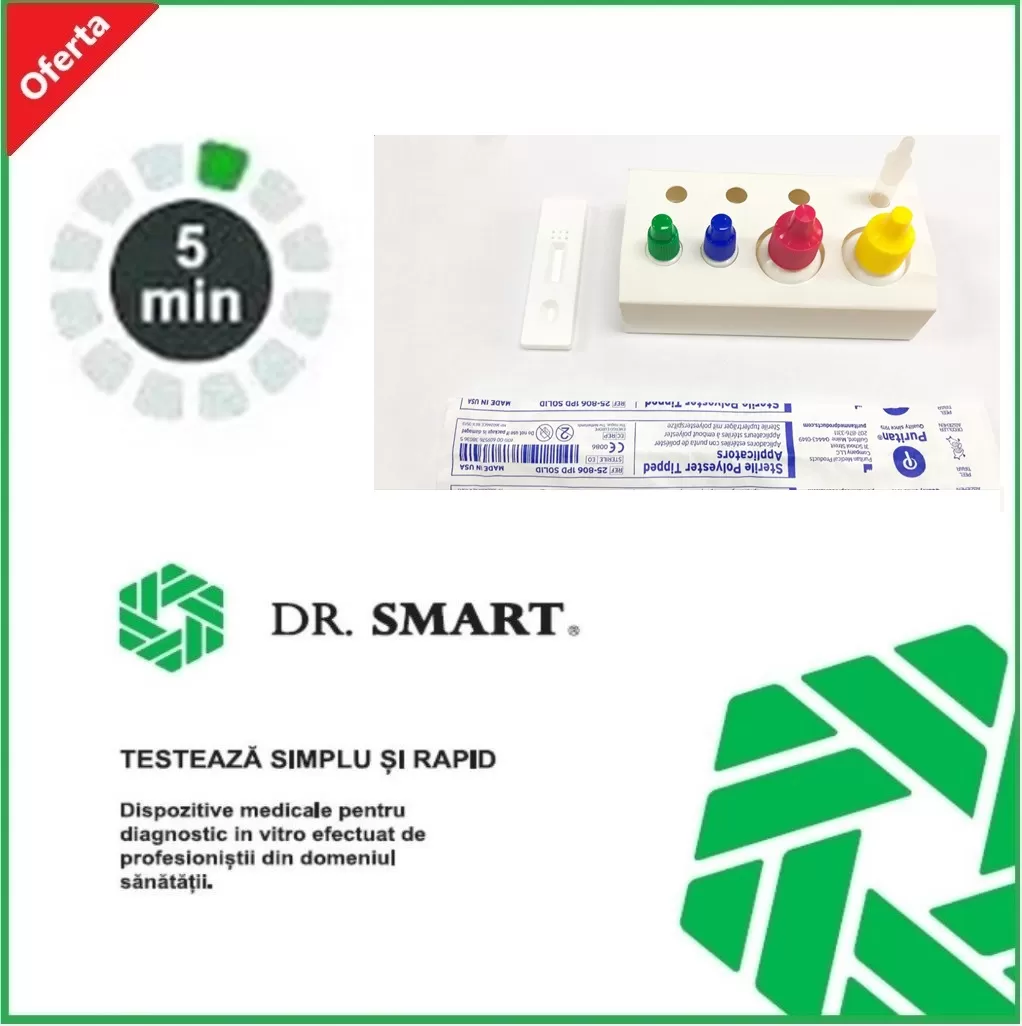 Dispozitive medicale - Test rapid Streptococ A casetă (exsudat faringian) – kit * 20 teste, clinicafarm.ro