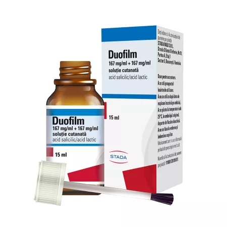 Micoze și dezinfectant piele - Duofilm 167 mg/ml + 167 mg/ml soluţie cutanată * 15 ml, clinicafarm.ro