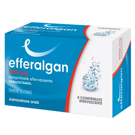 Ameliorarea simptomelor (durere și febră) - Antitermice (antipiretice) - Efferalgan 1000mg * 8 comprimate efervescente, clinicafarm.ro