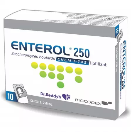 Antidiareice antiinfecțioase - Enterol 250 mg * 10 capsule, clinicafarm.ro