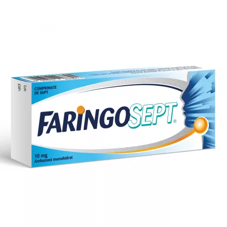 Durere în gât - Faringosept 10 mg * 10 comprimate de supt, clinicafarm.ro