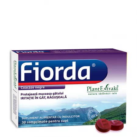 Stări gripale - Fiorda cu aromă de coacăze negre * 30 comprimate, clinicafarm.ro