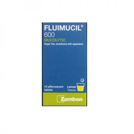 Tuse productivă - Fluimucil 600 mg * 10 comprimate efervescente, clinicafarm.ro