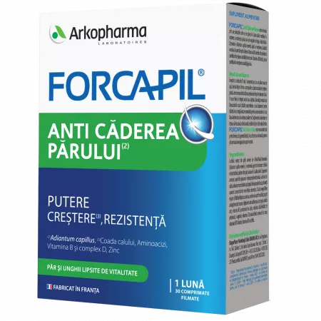 Vitamine și minerale - Forcapil anti caderea parului * 30 comprimate, clinicafarm.ro