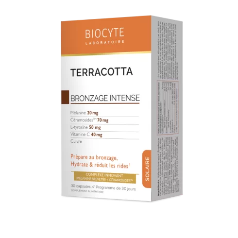 Suplimente alimentare - Biocyte Terracotta cocktail complex de plante efect autobronzant Terracotta Bronz Intens * 30 capsule, clinicafarm.ro