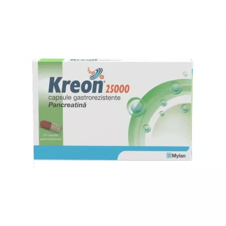 Afecțiuni digestive - Kreon 25000 * 20 capsule gastrorezistente, clinicafarm.ro