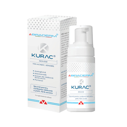 Îngrijirea pielii - KURAC Mousse spuma curatare ten acneic * 100 ml, clinicafarm.ro