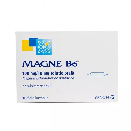 Anxietate și oboseală - Magne B6 100 mg/10 mg soluţie orală * 10 fiole, clinicafarm.ro