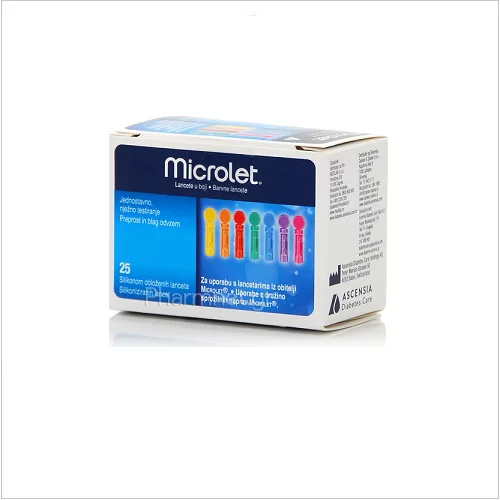 Dispozitive medicale - Ace Microlet pentru glucometru Contour plus și Contour plus one * 25 bucăți Rosu, clinicafarm.ro