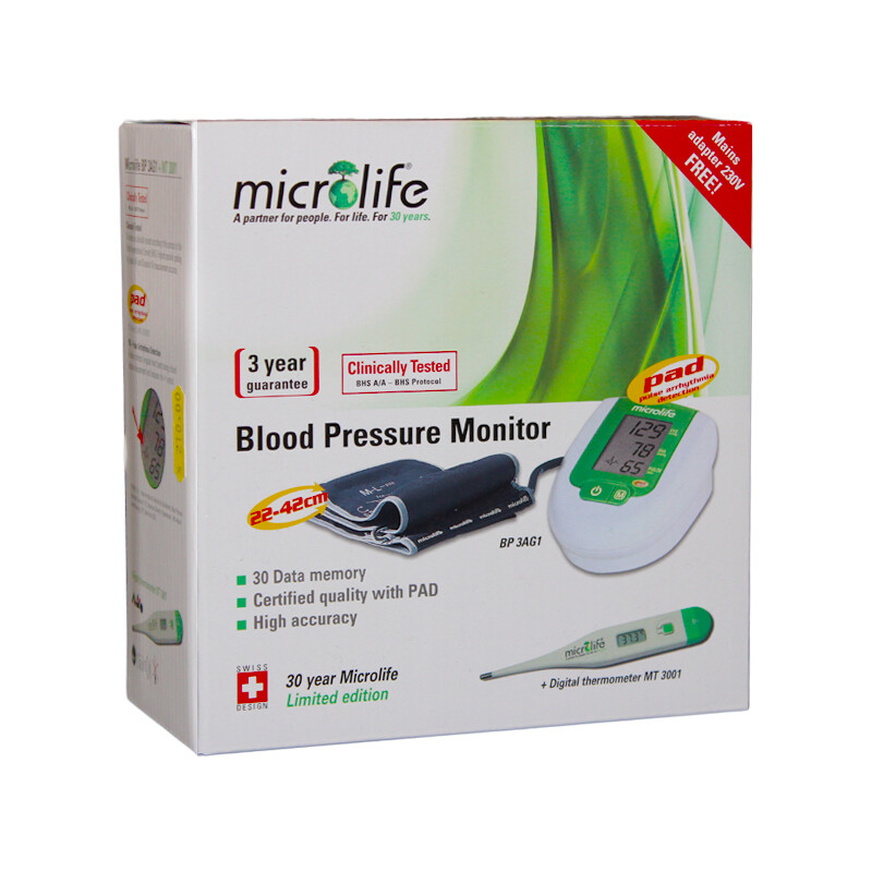 Dispozitive medicale - Pachet Microlife Tensiometru pentru brat AG1 + Termometru MT3001 * 1 bucata, clinicafarm.ro