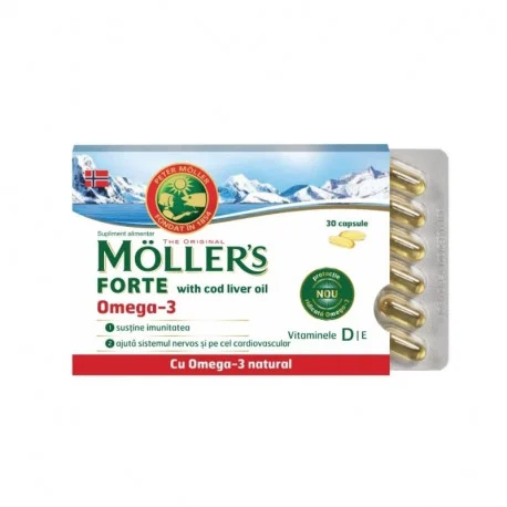 Colesterol și trigliceride - Moller`s forte ulei de cod omega 3 * 30 capsule, clinicafarm.ro