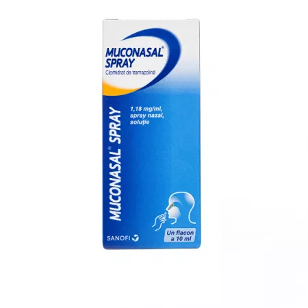 Decongestionant nazal - Muconasal spray 1,18 mg/ml, spray nazal, soluţie * 10 ml, clinicafarm.ro