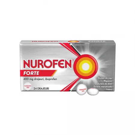 Analgezice - Nurofen forte 400 mg * 24 drajeuri, clinicafarm.ro