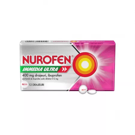 Ameliorarea simptomelor (durere și febră) - Antitermice (antipiretice) - Nurofen immedia ultra 400 mg * 12 drajeuri, clinicafarm.ro