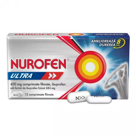 Ameliorarea simptomelor (durere și febră) - Antitermice (antipiretice) - Nurofen ultra 400 mg * 12 comprimate filmate, clinicafarm.ro