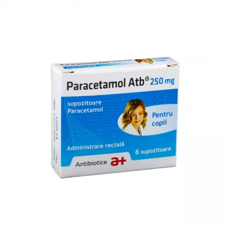 Ameliorarea simptomelor (durere și febră) - Antitermice (antipiretice) - Paracetamol Atb 250 mg * 6 supozitoare, clinicafarm.ro