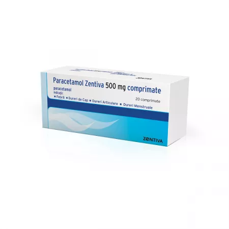 Analgezice - Paracetamol 500 mg * 20 comprimate, clinicafarm.ro