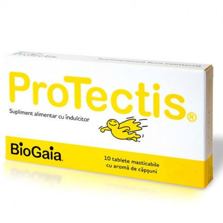Sănătatea sistemului digestiv - Protectis Junior cu aroma de capsuni * 20 tablete masticabile, clinicafarm.ro