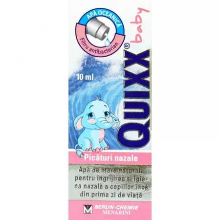 Îngrijire ORL - Picaturi nazale Quixx Baby solutie * 10 ml, clinicafarm.ro