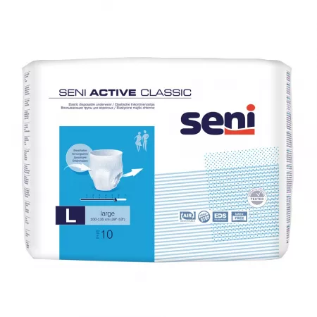 Îngrijire personală - Chilot elastic absorbant Seni Active Classic, large(L) * 10 bucati, clinicafarm.ro