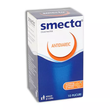 Antidiareice - Smecta 3g/plic pulbere pentru suspensie orală cu aromă de vanilie și portocale * 10 plicuri, clinicafarm.ro