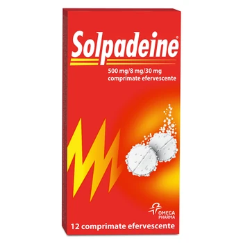 Ameliorarea simptomelor (durere și febră) - Antitermice (antipiretice) - Solpadeine 500mg/ 8mg/ 30 mg * 12 comprimare efervescente, clinicafarm.ro