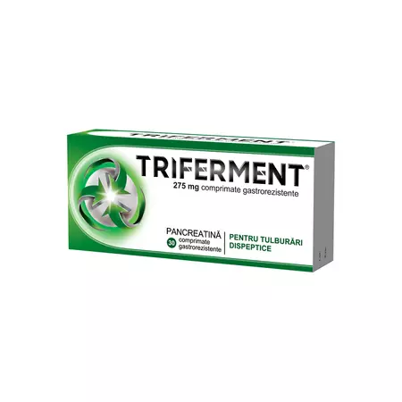 Afecțiuni digestive - Triferment 275mg * 30 comprimate gastrorezistente, clinicafarm.ro